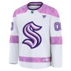 Seattle Kraken Hockeydrakt Custom Fanatics Hockey Fights Cancer Practice 2024-25 Hvit - Herre